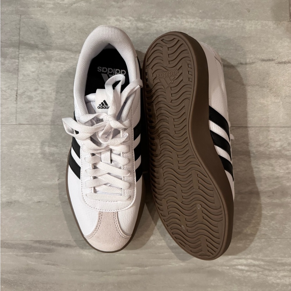 Adidas Classic White and Black Trainers